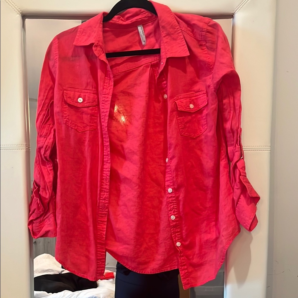 Vibrant Pink Button-Up Shirt